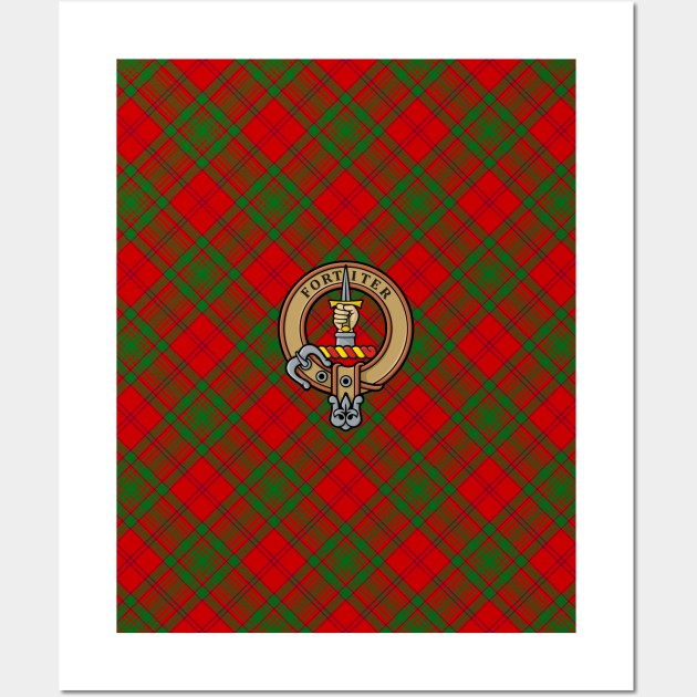 Clan MacAlister Crest over Glenbarr Tartan Wall Art by sifis